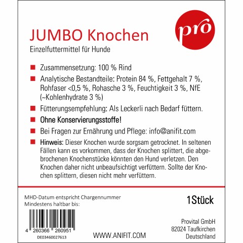 Hund Snacks Pro Jumboknochen 1 Stück -2- Anifit